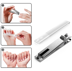 Cortaúñas de gran tamaño para el cuidado personal, esmalte de espejo, diseño personalizado, cortaúñas de acero inoxidable plateado para belleza de ANAAIF - Product Image 5