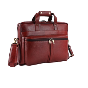Luxe hommes femmes fait à la main en cuir pochette pour ordinateur portable sac bureau affaires taille professionnelle sac de messager fermeture à glissière - Product Image 4