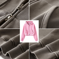 Sudaderas con capucha de algodón suave con cremallera para mujer