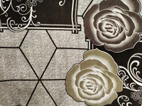 Vente directe d'usine, tissu imprimé paisley moutarde, motif botanique orné, tissu en polyester structuré pour ensembles de literie