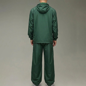 Custom Made 100% Nylon Lightweight Solid Color Relaxed Fit Tracksuit for Men Custom Embroidery Logo Windbreaker <b>Sweat</b> suit - Product Image 3