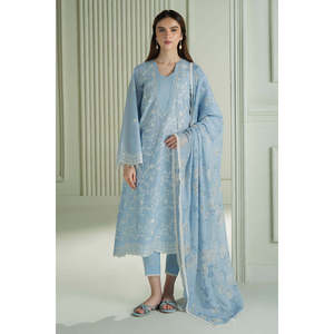 CROSS STITCH-3PC Ensemble chemise brodée en lawn pour femme avec dupatta imprimé en mousseline et pantalon-BIC-4612 - Product Image 1