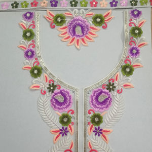 Elegante tela de encaje de cuello de red bordada con recortes y lentejuelas para vestidos saris vestidos cuello y boutique de sastrería - Product Image 3