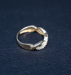 Handmade 925 Sterling Silver Gemstone Ring 14K Yellow Gold Plated Two Tone Highway Cubic Zirconia Special Fashion <b>Gift</b> - Product Image 2