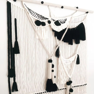 Directo de fábrica 100% algodón hecho a mano bohemio arte de la pared decoración macramé tapices - Product Image 1