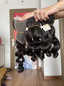 ผมแท้เรมี่ปิดผมชาวกัมพูชา100% ผมดัดลอนธรรมชาติแบบหลวมยาวสองชั้น - Product Image 4