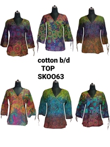 Top con cinturón corto de algodón con estilo para mujer, artículo de moda para vestido informal, función transpirable y de secado rápido - Product Image 2