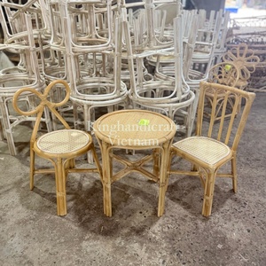 Vietnam Handmade Natural Rattan <b>Bow</b> Rainbow Chair Set Fast Shipping Kid Chair for <b>Baby</b> Shower for Outdoor Living Room Bedroom - Product Image 1