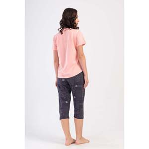 Combinaison de nuit ovale à manches courtes et col rond pour femmes - Product Image 1