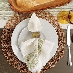 Rond de serviette élégant en perles de verre Design exclusif pour les fêtes de mariage Décoration de table pour la saison du printemps en bois Papier Plastique - Product Image 5