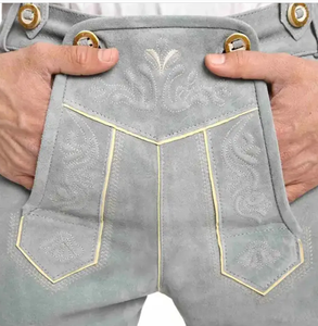 Nouveauté Pantalon en cuir léger de couleur personnalisée et élégant conçu pour le confort et le style des hommes bavarois Lederhosen - Product Image 3