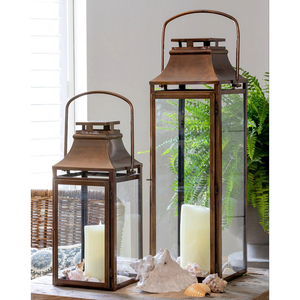 Linternas decorativas de alta calidad clásicas de vidrio de hierro, candelabros de Color personalizado, última tendencia, decoración del hogar - Product Image 3