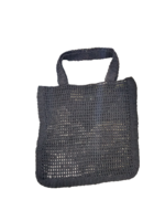 Neue Stilvolle Natürliche Umweltfreundliche Jute & Rattan Handgefertigte Handgewebte Geometrisches Muster Langlebige Schwarze Damen-Tragetasche Für Alle Jahreszeiten
