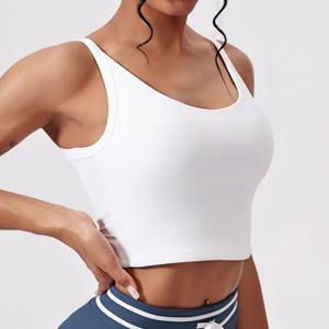 Camiseta sin Mangas para Yoga, Cuello en U, Estilo Casual, Color Sólido para Mujer - Product Image 6