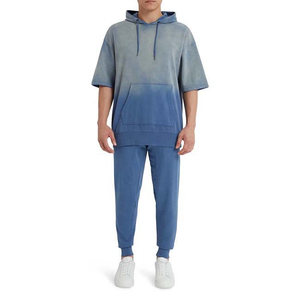 Sudadera con capucha de manga corta para hombre, sudaderas con capucha de verano, sudadera informal para gimnasio, deportes con capucha, algodón, calidad transpirable, sudaderas con capucha de media manga - Product Image 5