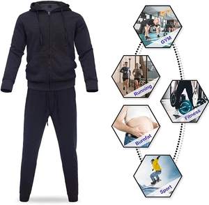 Nuevo diseño de los hombres Jogger Chándal 2 piezas Deporte Casual Cremallera Sudadera con capucha joogers Set para la venta - Product Image 4