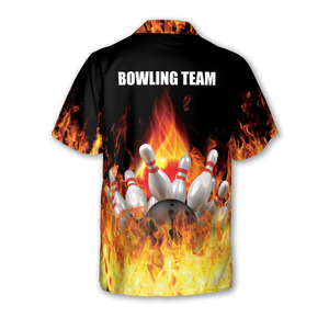 Customizable Performance Bowling Shirt with Quarter-Button-Down Closure, Vibrant Sublimated Graphics, and Breathable - Product Image 6