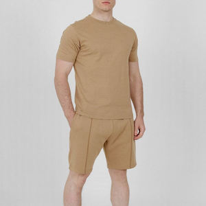 Conjunto Deportivo Personalizado con Logotipo OEM al por Mayor, Camiseta Blanca y Pantalones Cortos, Traje Deportivo para Hombre, Conjunto Corto Color Caqui con Logotipo Personalizado - Product Image 2