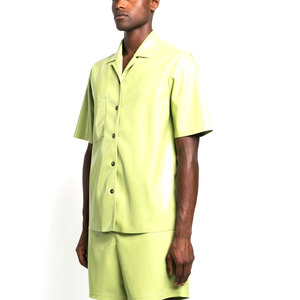 Camisa de Cuero Casual para Hombre de Fábrica OEM con Cuello Camisero y Diseño de Logotipo Personalizable - Product Image 5