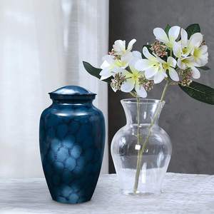 Urna Funeraria de Aluminio con Diseño Clásico de Mezclilla Azul Nube para Cenizas, Grande, para Cementerio - Product Image 3