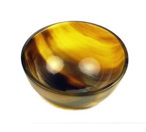 Bol en corne de buffle décoratif ultra brillant fabriqué à la main Bol d'offrande rituel poli à partir de corne véritable naturelle - Product Image 4
