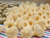 Abat-jour suspendu artisanal en jute tressé style bohème Viet Mai Lan, luminaire de plafond dimmable pour la maison et le bureau