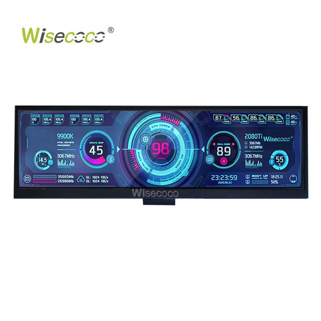 12.6 Inch Portable Monitor 1920x515 USB Ultra-Slim Secondary Monitor IPS LCD Gaming Display Monitors with Touch