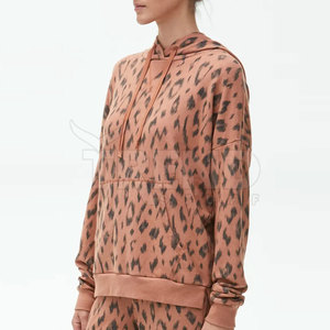 <b>Women's</b> Winter Season Hoodie Quick Dry Casual Cotton Polyester Printed Knitted Fabric <b>Lined</b> Front Made Pakistan Hooded Collar - Product Image 3