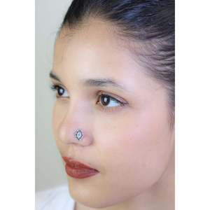 925 <b>Silver</b> Nosepin with Marquise Cut Zircon Nazakat G23 14K Body Jewelry <b>Nose</b> <b>Rings</b> Studs <b>Nose</b> Piercing Jewelry - Product Image 2