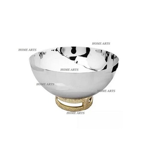 Tazón Decorativo de Acero Inoxidable con Base de Latón, Tamaño Personalizado, Forma Redonda, Tazón para Servir Alimentos en India - Product Image 6