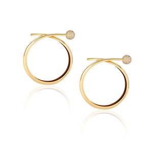 Boucles d'oreilles créoles boule disco pour femme en alliage métallique, bijoux de fête - Product Image 2