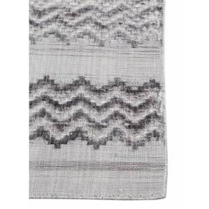 พรมเชฟรอนสีเทาและดำ ผลิตด้วยมือจากเส้นใยวิสโคส สำหรับตกแต่งบ้าน-HPV-13010 - Product Image 4