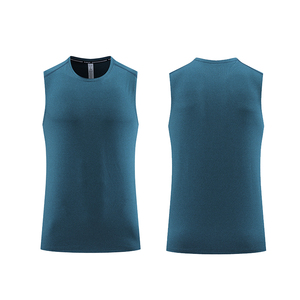 Usine directe de haute qualité respirant Gym débardeur pour hommes décontracté couleur unie uni tricoté tissu XL vêtements de Fitness pour adultes - Product Image 1