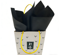 Papier de soie noir 30g, papier copie noir 35g, papier d'emballage noir épaissi pour l'emballage de fleurs, fruits et vêtements