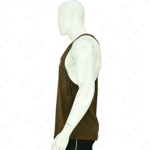 100% Cotton Top Style Gym Stringer Tank Top for Men OEM Logo Plain Sport Body Building Fitness Running Vintage Ringer Blank - Product Image 3