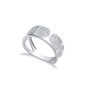 Ronda CZ piedras de diámetro ancho banda anillo mujeres turco hecho a mano venta al por mayor 925 joyería de plata esterlina - Product Image 5