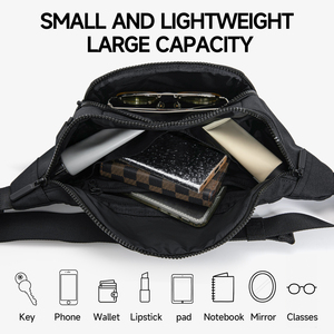 Sac banane de sport en toile noire 2026 personnalisé avec logo, pour course à pied, randonnée, avec fermeture éclair, pour téléphone et argent, pochette portefeuille - Product Image 5