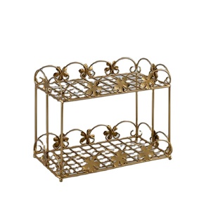 Plateau de service en fer pour fournitures d'hôtel et de restaurant de qualité export avec 2 niveaux disponibles en vente en gros Plateau de rangement en métal - Product Image 1