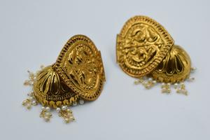 Latest Collection Stud Style Jhumka Earring Antique Brass Earring Natural Finish <b>Fashionable</b> <b>Jewelry</b> for Women and Girls - Product Image 3