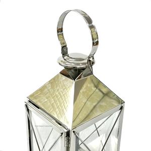 Hot Selling Silver Plated Stainless Steel & Glass <b>Candle</b> <b>Lantern</b> for Home Outdoor <b>Garden</b> Christmas Lights Decor Hanging <b>Lanterns</b> - Product Image 2