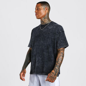 Venta al por mayor OEM 100% algodón hombres camiseta peso pesado antiarrugas ácido lavado Vintage diseño personalizado hombres camiseta - Product Image 2