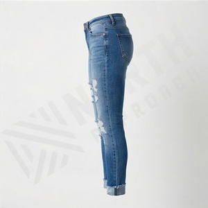 <b>Women's</b> Customized Color High Waist Distressed Skinny Denim <b>Jeans</b> <b>Stretch</b> Ripped Shorts Sexy Style <b>Women</b> Denim Pants Street Wear - Product Image 3