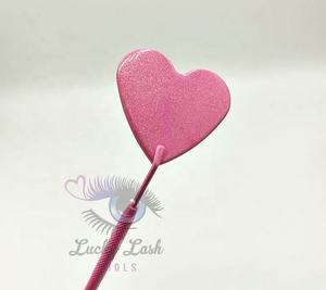 Hot <b>Pink</b> Heart-Shaped Eyelash Extensions Mirror <b>Box</b> with Custom Logo Private Label Lash <b>Tools</b> for Checking False Eyelashes - Product Image 6