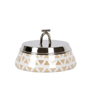 Casserole à four hollandais avec couvercle métallique Style tendance Serveur de plats chauds en bois et en métal Nouvelle arrivée Design fabuleux - Product Image 5