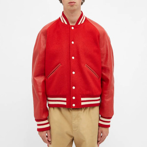 Abrigo de béisbol recortado a la moda personalizado, chaqueta informal holgada con letras, chaqueta de invierno Varsity con parche bordado para hombre - Product Image 2