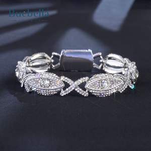 925 argent 18K or blanc 12mm mauvais yeux avec infini hommes Hip Hop bijoux Moissanite Bracelets & Bangles" - Product Image 4