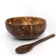 2025 Hot Sale High Quality HF Crafts Dinnerware Set 100% Natural 2-Coconut Bowls Portable Wooden Spoon <b>Desserts</b> New Chinese - Product Image 5