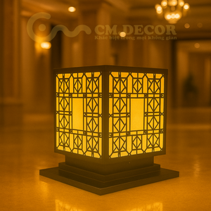 Modern LED Garden Pillar <b>Light</b> DTC.001.09 Aluminum and Glass Body E27 Base IP65 Rating Modern Style Gate <b>Post</b> <b>Light</b> - Product Image 1