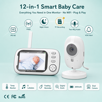 Moniteur bébé HD ABM600 3,5 pouces, caméra 720P, 2,4 GHz FHSS, sans WiFi, sécurité locale, enregistrement sur carte TF, vision nocturne VOX