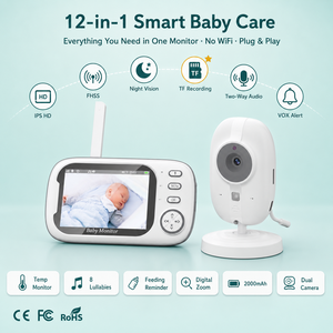 ABM600 3,5-Zoll HD Babyphone mit 720P Kamera, 2,4GHz FHSS, ohne WLAN, Lokale Sicherheit, TF-Karten-Aufzeichnung, VOX, Nachtsicht - Product Image 1